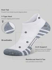 Quick-Dry Sports Boat Socks Set, Contrast Color Reinforced Sole Anti-Friction, 3D Ribbed Design For Enhanced Support, Lightweight And Breathable, Suitable For Ball Games, Cycling, Pilates, Versatile All-Match Sports Short Socks - Multicolor - View 4