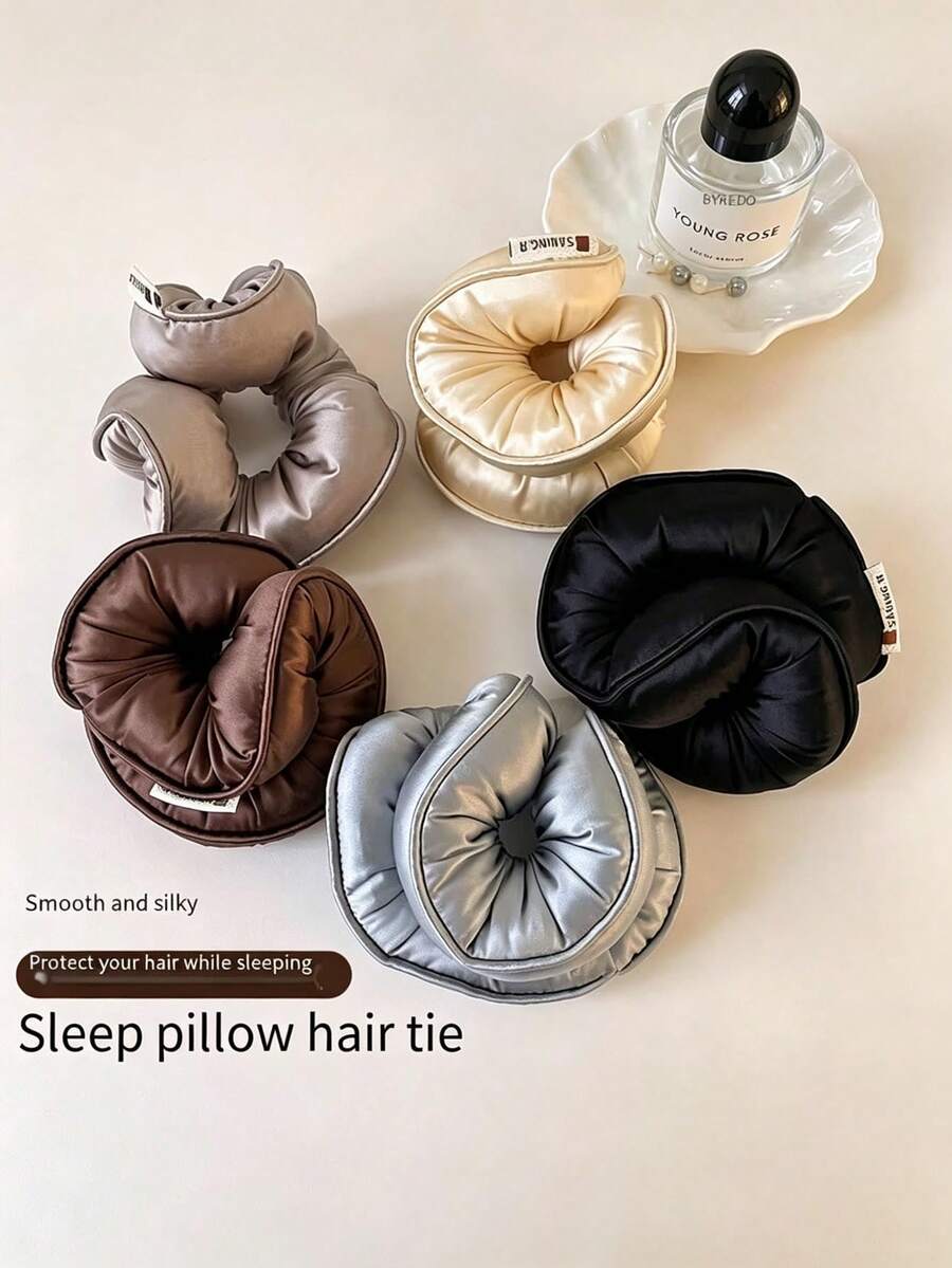 Ultra Soft Satin Hair Scrunchies And Large Thick Hair Scrunchies, Create Soft Fluffy Wavy Curls, Heatless Damage-Free Styling Tool, Simple And Versatile, Suitable For Updos And Low Ponytails, Essential For Sleep - Multicolor - View 1