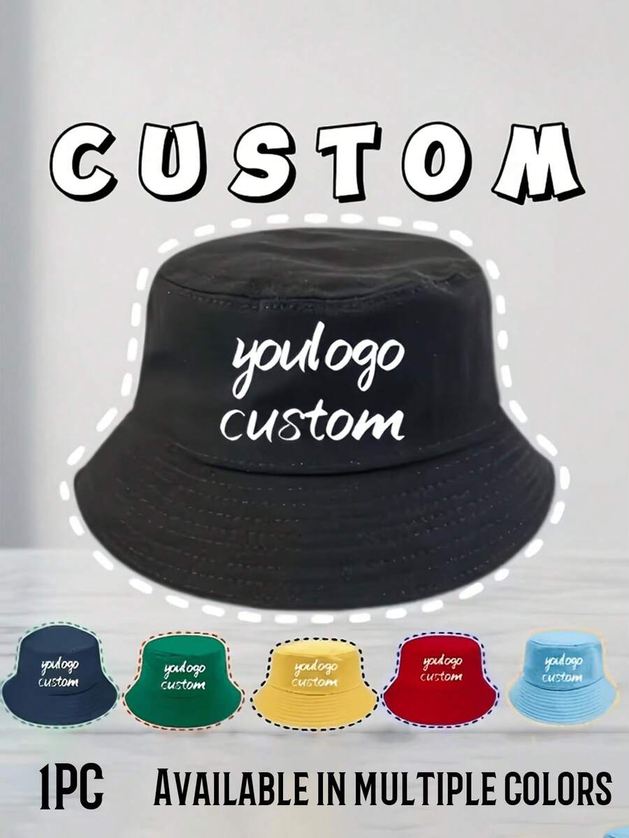 Custom Logo Bucket Hat, Polyester, Lightweight, Retains Shape, Printing Craftsmanship, Breathable, Soft, Comfortable, Sporty For Outdoor, Daily Wear