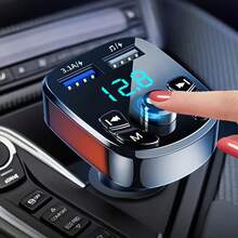 Kit Mobil Pemutar MP3 Bluetooth 5.0, Pengisian Cepat Dual USB, Pemancar FM, Adaptor Flash Drive USB - Hitam - View 11