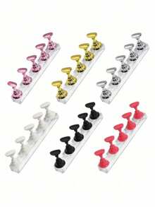 2pcs/Set (10pcs Total) - Nail Tray, Nail Art Stand Set (Base Only), Press-On Nail Art Stand, Nail Practice Hand Tray, Pre-Coated Nail Art Stand, Nail Art Display Rack, Home Nail Salon Beginner Set (Silver) Nail Box, Nail Tech Supplies, Nail Tools, Nail Supplies, Nail Stand - Multicolor - View 8