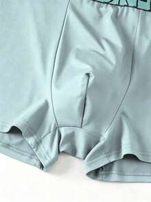 4pcs Plus Size Men's Solid Color Boxer Briefs With Contrast Waistband, Breathable And Comfortable Underwear - Multicolor - View 8