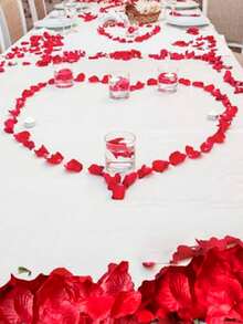 1000 pezzi di petali di rosa rossa artificiali, fiori romantici fatti a mano, adatti per decorazione di matrimoni, feste, casa, compleanni, centrotavola, camera da letto, stanza, bagno, regalo di San Valentino, decorazione di laurea - Multicolore - Visualizzare 8