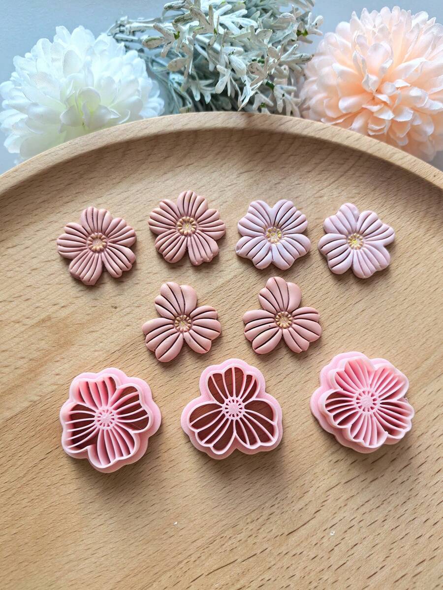 1/3pcs Petal Shaped Clay Cutter, Suitable For Jewelry Making, Cute Mini ...