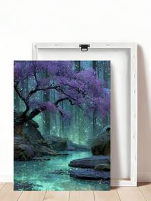 1pc Enchanted Forest Wall Art, Magical Stream Canvas Print, Fairy Lantern Fantasy Decor, Ideal Gift,Suitable For Bedroom,Living Room,Office,Wall Arts,Wall Decor,Home Decor,Room Decor,Canvas Wall Art,Posters, Wall Art With Frame, Optional Frame ﻿ ﻿ - 1PCS - View 8