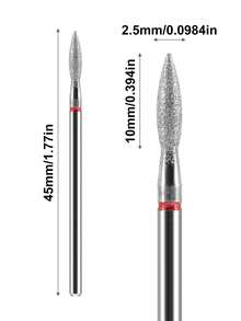 1/2/3/5/10pcs Professional Diamond Nail Drill Bit Set, Electric Nail File, Rotating Nail Grinding Head, Cuticle Cleaning, Manicure And Pedicure Tool Accessories - Red - View 13
