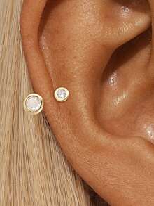 EleRunis 1pc 925 Sterling Silver Flower Half Hoop Cartilage Ear Clip, Claw Set, Suitable For Ear Cartilage Helix Piercing, Ball Threaded Ear Back, Exquisite Jewelry, Suitable For Daily Wear - Gold - View 15