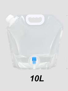 Large Capacity Transparent Foldable Water Bag With Reinforced Handle And Spigot, Portable, PE Material, Suitable For Camping, Hiking, Emergency Water Storage, Cycling And Travel - Multicolor - View 10