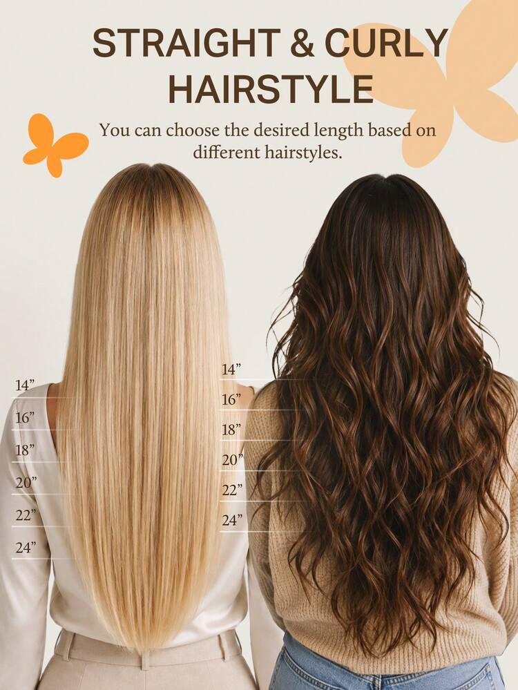 DOORES Seamless Invisible Clip-In Human Hair Extensions 130g-150g 7pcs Light Blonde Highlights Virgin Straight Remy PU Invisible Clip-In Hair Extensions Stylable - S16/22A - View 8