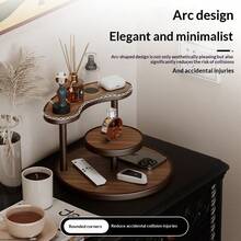 Entryway Desktop Storage Rack Organizer Multi-Layer Lipstick Perfume Cosmetics Storage Vanity Skincare Products Shelf, Perfume Display Stand,Back To School - Coffee Brown - View 7