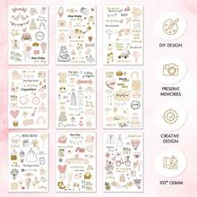 1/4/9pcs Wedding Stickers For Photo Album Making, Wedding Album Stickers, Waterproof Stickers, Suitable For Engagement Party, Wedding Anniversary And Other Wedding Planning Decorations - A - View 3