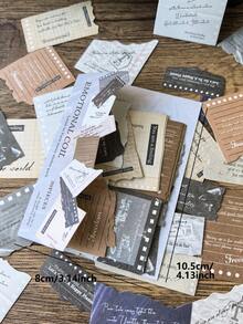 1 Pack 30pcs Vintage Distressed Asymmetrical English Paper Strip Stickers For Scrapbooking Decoration Collage Material School Supplies - DT1826 - View 6
