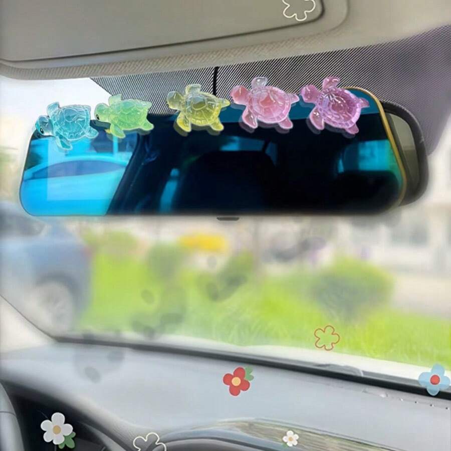 5件裝可愛樹脂透明多色海龜汽車裝飾品,創意汽車內飾裝飾配件,高品質樹脂材質製成,讓您的愛車充滿獨特有趣的氛圍 - 烏龜擺飾 - 查看 1