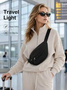 Unisex Waist Bag With Adjustable Shoulder Strap And Multiple Zipper Pockets, Suitable For Outdoor Sports, Commuting And Multi-Functional Travel, Available In Multiple Colors - Multicolor - View 5