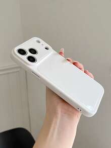 奢華純色亮面軟 TPU 手機殼，相容 iPhone 17 Pro Max 16 15 14 13 12 11 Pro Max，鏡頭保護，極簡純色可愛優雅手機殼，相容 iPhone 17 Pro Max 16 Pro Max 17 Pro 15 Pro Max 14 Pro Max 13 Pro Max - 白色 - 查看 3