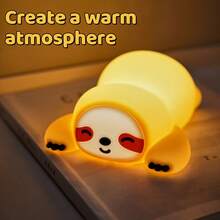 GLOOPRO Sloth Night Light, Children's Nursery Decor Lamp, Bedside Lamp, Sleep Aid Light, Nursing Light, 3-Level Adjustable Brightness, Touch Sensor, USB Rechargeable, Type-C Interface, Fun Office Desk Bedroom Lamp, Birthday Christmas Gift - Sloth Night Light - View 3