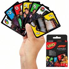 Mattel UNO F1 Card Game, Suitable For Family, Travel And Outdoor Camping, Cards Printed With F1 Racing World Images - Multicolor - View 2
