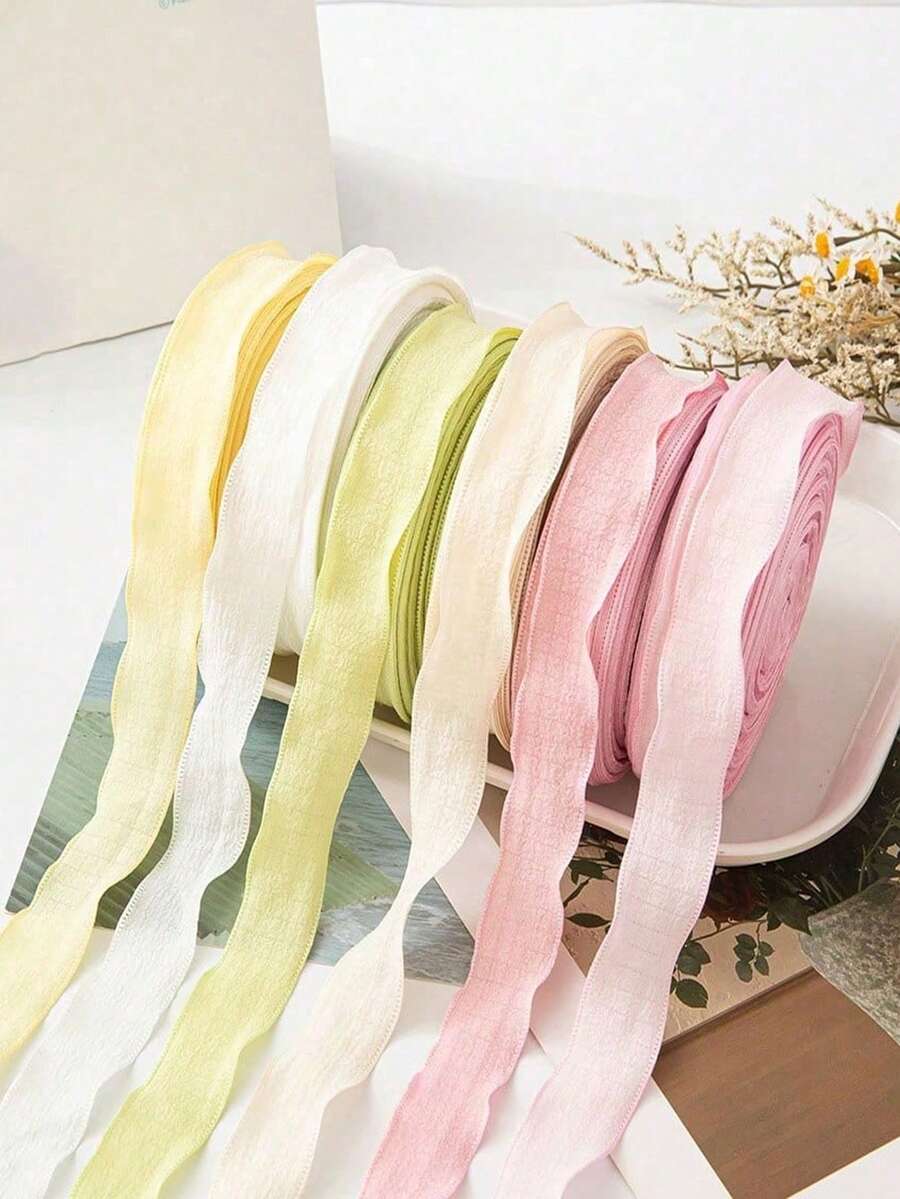 Ruffle Edge Ribbon Organza Ribbon DIY Bow End Weaving Material Cake Packaging Ribbon - Multicolor - View 1