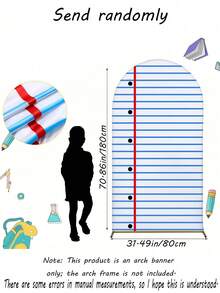Hintergrund-Notizbuch-Cover mit Bogen für den ersten Schultag, Schulanfang-Party-Dekoration, laminierter Bogenrahmen aus Polyester, Kuppel-Abschlussfeier-Hintergrund, geeignet für Porträtfotografie von Schülern im Klassenzimmer am ersten Schultag, Schulanfang-Party-Deko - Verschiedenfarbig - Übersicht 10