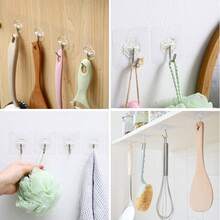 Damage-Free Adhesive Hooks, Wall Hooks For Hanging Items, Suitable For Kitchen, Bathroom, Picture Frames, Posters, Clocks And More, Easy To Tear And Stick Multi-Purpose Hooks, Practical Hooks, Easy Installation, Damage-Free Removal, Damage-Free Hanging, Streamlined Hook Design | Modern | Waterproof | Rust-Proof - Multicolor - View 6
