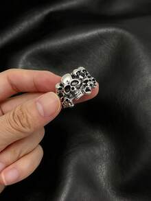 10/11pcs/Set Unisex Vintage Punk Hip Hop Ring Set, Personalized Skull Geometric Claw Bat Design, Party Gift Daily Jewelry Accessories - Punk Ring Set - View 9