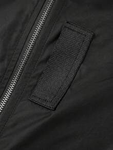 Men's Spring/Autumn Solid Color Thin Baseball Collar Casual Retro New Baseball Jacket Flight Jacket Outerwear - Black - View 6