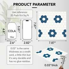 20-Piece 7.87in X 7.87in DIY Floor Peel And Stick Tile, Removable Waterproof Vinyl Flooring For Bathroom, Kitchen, Fireplace, Pet House, Stairs, Bedroom, Wall - Flower Floor Stickers - View 11
