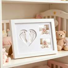 1pc Baby Growth Hand & Footprint Photo Frame Set, Commemorative Photo Frame, Gift For New Mom, Newborn Essential, Nursery Decor - Multicolor - View 9