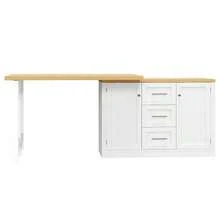 Multifunctional Kitchen Island With Extendable Tabletop, Convertible Countertop, 360° Adjustable Shelves, Snack Shelf, Magnetic Closure And Large Drawer. Modern Design, White. - White - View 11