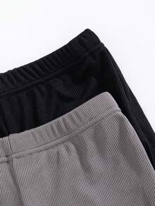Girls' Casual Comfortable 2 Pieces High Waist Flare Pants Set For Spring And Autumn - Multicolor - View 4