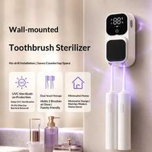 Sterilisator Sikat Gigi Sensor Pintar yang Dipasang di Dinding, Sterilisator Sikat Gigi UV dengan Sensor Inframerah Otomatis Membuka dan Menutup, Layar Digital, Tempat Sikat Gigi Anti Debu untuk Penyimpanan Kamar Mandi - MultiWarna - View 3