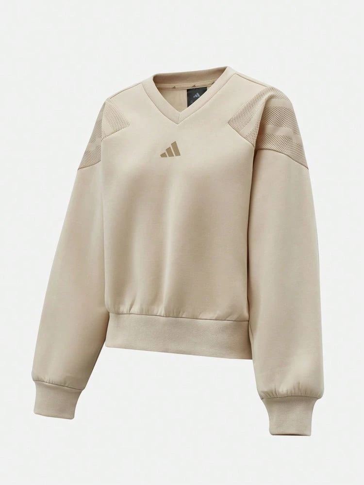 Adidas Women's W FI 3S MT SW Knit Sweatshirt Without Hood KB4244 - Brown - View 1