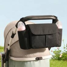 New Baby Stroller Hanging Bag, Large Capacity Multi-Functional Compartment Mommy Bag, One Shoulder Crossbody Diaper Bag - Multicolor - View 2