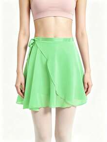 1 pezzo Gonna da balletto in chiffon con nastro in raso, gonna da danza mini avvolgente regolabile, sciarpa da vita, leggera e fluida, gonna trasparente da pratica per adulti, ideale per balletto, danza modellante e allenamento di danza cinese, accessori da spiaggia per donne - Multicolore - Visualizzare 24