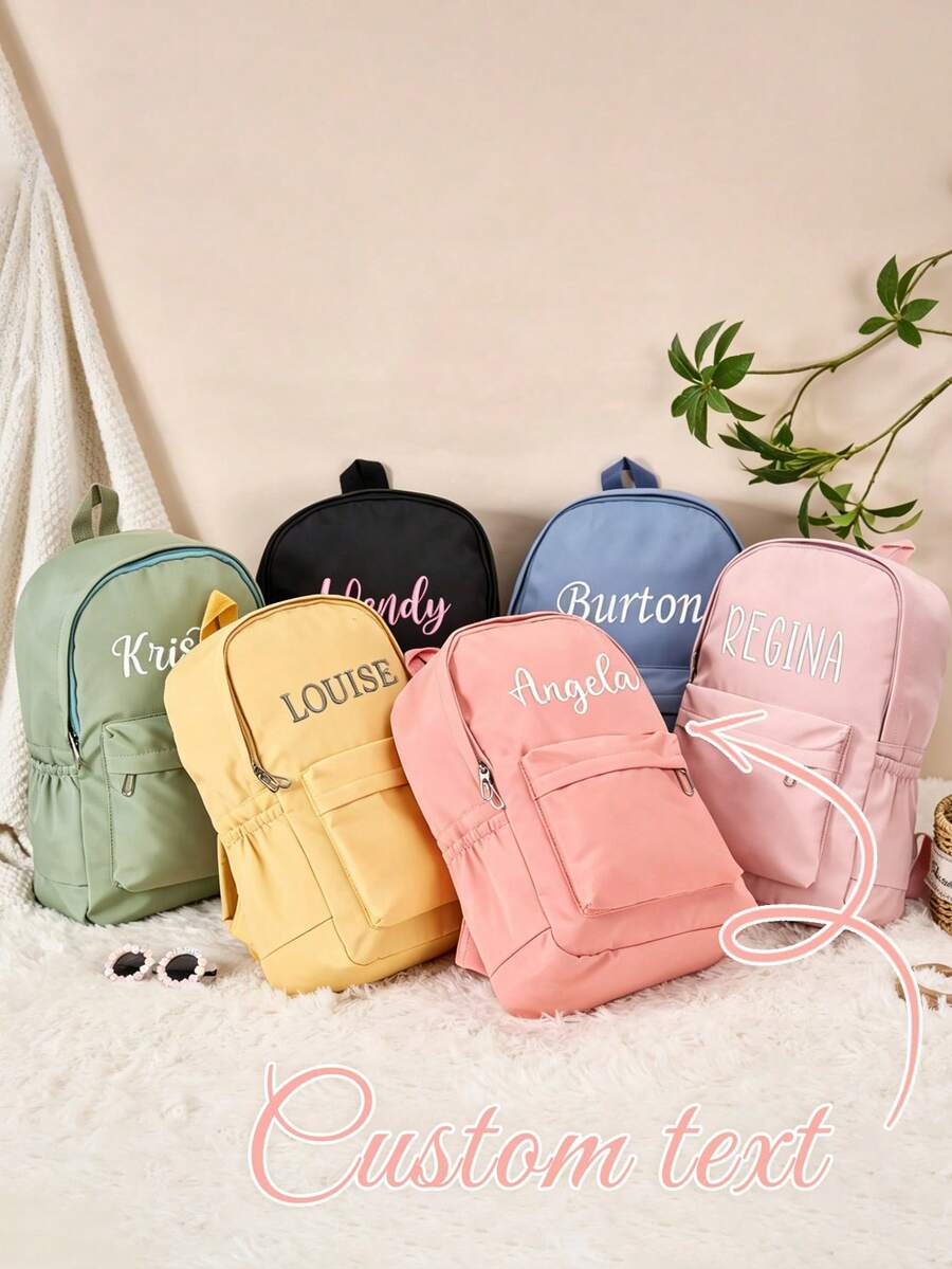 Customized Name Backpack - Personalized Travel Backpack, Customizable Name, Lightweight Daily Bag, Customizable Text, Customized Name Backpack, Personalized Travel Bag, Embroidered Backpack Gift, Lightweight Daily Bag, Customized Text Backpack - Multicolor - View 1