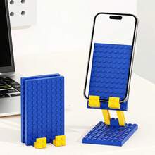 Creative Cartoon Building Block Design Foldable Phone Stand, Fresh Color-Blocking Style, Fun And Playful. Multi-Angle Adjustable, Easily Find Comfortable Viewing Angle, Hands-Free, Suitable For Binge-Watching, Online Classes, Video Calls. Non-Slip Bottom Design, Stable Placement, Effectively Protects Phone Body. Foldable And Compact, Lightweight, Easy To Carry, Space-Saving, Suitable For Home, Office - A - View 2