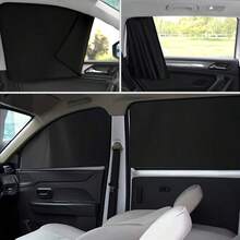 四件組磁吸式汽車側窗遮陽簾，隔熱聚酯纖維材質，汽車窗簾配件，汽車遮陽簾，磁吸式窗簾，適用於汽車側窗，保護隱私 - 彩色 - 查看 8