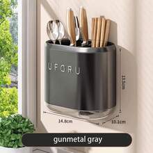 Wall-Mounted No-Drill Kitchen Storage Rack, Knife Holder, Utensil Storage Cabinet, Chopstick Holder Integrated Organizer - View 3