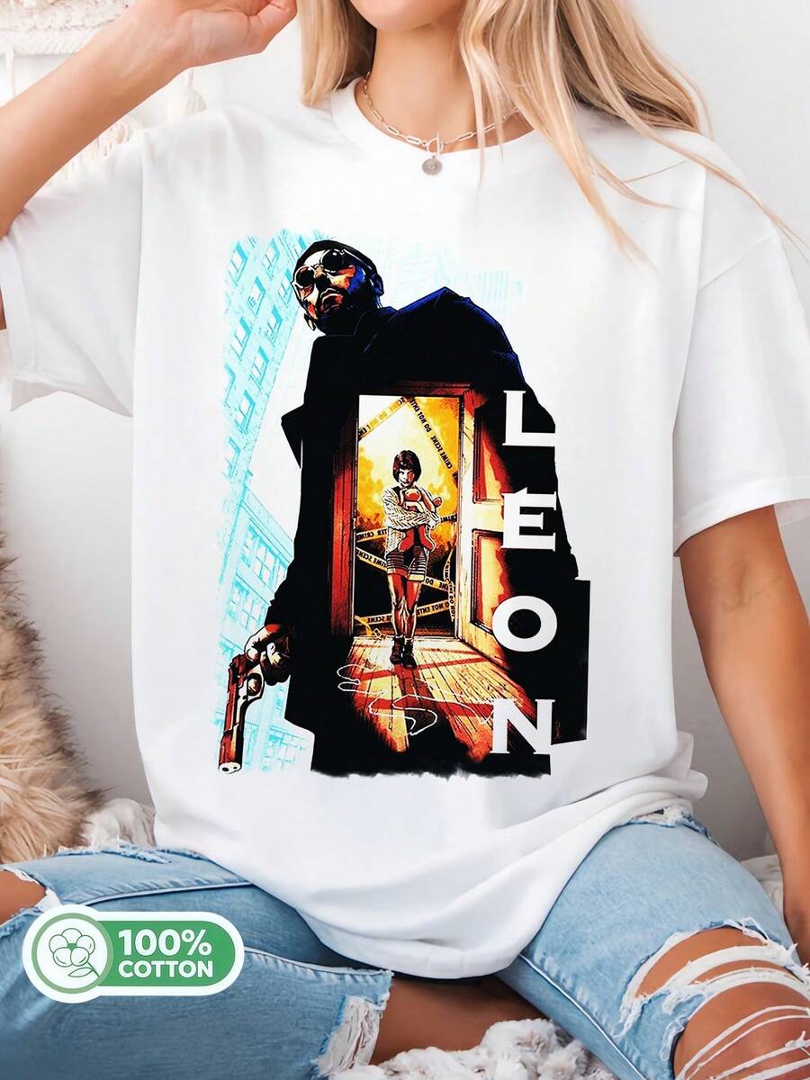 Leon: The Professional Mathilda Der Profi Cult Jean Reno Portman Film Assassin Retro Gamer Cult Meme Film Music Original Gift T-Shirt C7248.. - 白色 - 查看 1