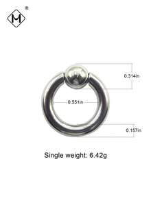 MEISILL 1pc Heavy Duty Thick Stainless Steel Nose Spring Hoop Cartilage Circular Ring, Unisex Everyday Wear - Silver - View 26