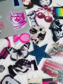 50Pcs Retro Millennium Pop Style Stickers Waterproof PET Gift Decoration Scrapbook Laptop Luggage Guitar Water Cup Phone Case DIY Decal - Multicolor - View 7