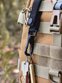 1 pieza/2 piezas Clip de cinturón táctico multiusos, gancho colgante para cinturón de cintura, gancho para guantes y llaves de exterior, hebilla de almacenamiento de equipo de servicio de cintura, clip colgante MOLLE para accesorios de equipo de campamento, senderismo y aplicación de la ley - Negro - Ver 5
