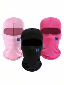 Musion 1/2/3pcs Blue Butterfly Print Balaclava, Breathable Mesh Full Face Ski Mask, Women's Y2K Street Style Headwear, Suitable For Motorcycle Riding, Cycling And Daily Fashion - Multicolor - View 16