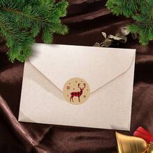 500pcs Vintage Christmas Stickers Roll Brown Paper Merry Christmas Stickers Labels Roll Vintage Santa Claus Stickers Christmas, First Day Of School - Cartoon - View 2