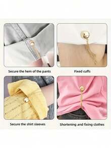 2/4pcs Multifunctional Magnetic Clips, New Magnetic Clips, Strong Magnetic Scarf Clips With Chain, Shirt Clips, Fashion Accessories, For Tightening T-Shirt Hems, Necklines, And Pant Cuffs, Halloween Decoration - Multicolor - View 6