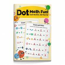Libro de Actividades Matemáticas de Unir Puntos, Contar y Escribir Números, Páginas de Práctica de Suma, Entrenamiento Temprano de Suma y Sentido Numérico, Práctica Diaria de Matemáticas sin Pantalla, Adecuado para el Hogar y el Aula de Regreso a la Escuela - Cuaderno de actividades divertidas de matemáticas con matriz de puntos - Ver 1