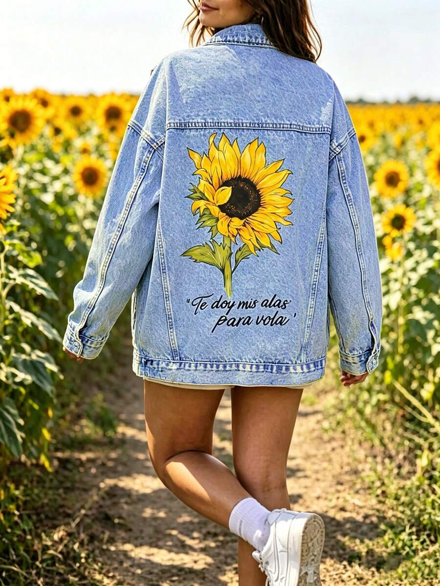 Jaket Denim Serbaguna dan Modis HAPPY GIRL untuk Wanita, Cocok untuk Musim Semi, Gugur, dan Musim Dingin, Nyaman untuk Perjalanan Santai, Liburan, dan Pakaian Bandara. - Biru - View 1