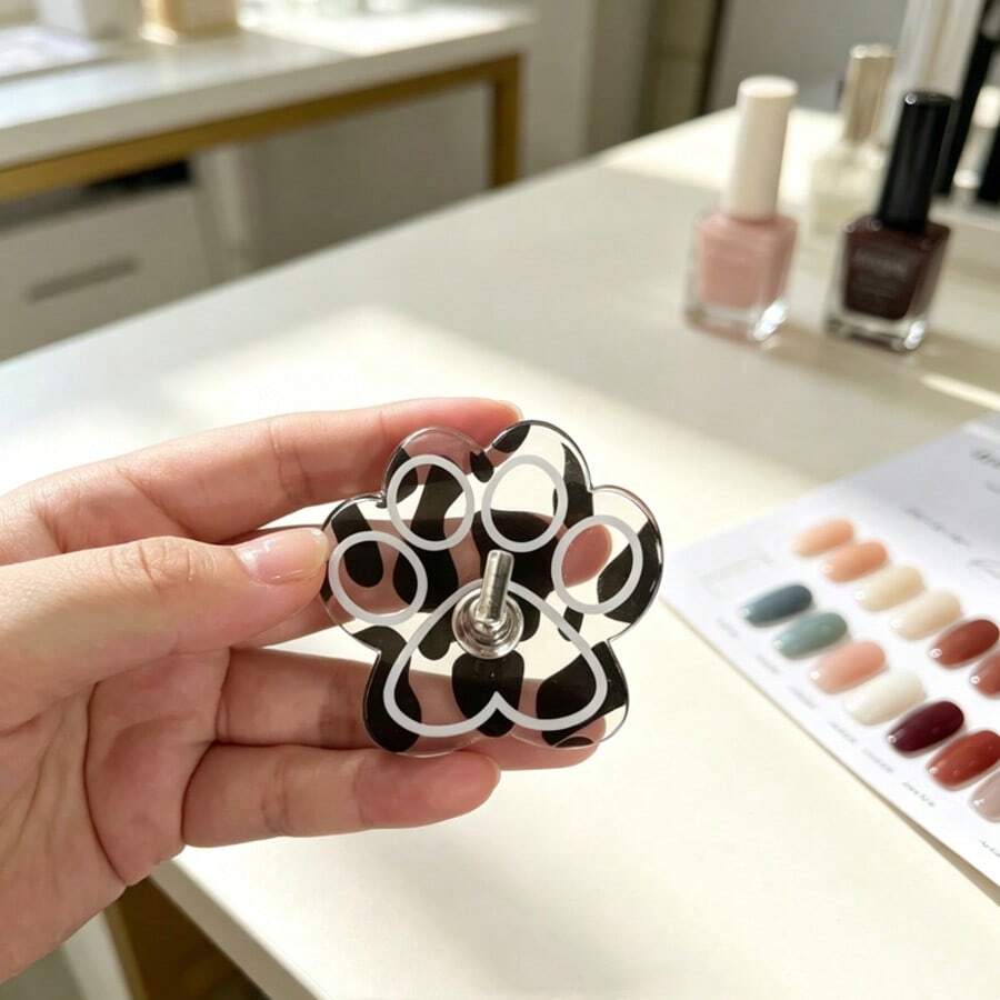 1 Set Integrated Metal Base Portable Press-On Fake Nail Display Stand, Reusable Magnetic Acrylic Nail Art Practice Display Rack, Acrylic Painted Fake Nail Practice Stand, Nail Art Tool - Multicolor - View 1