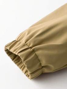 Jaket Kasual Pria Minimalis Warna Polos dengan Tudung, Resleting Halus & Kancing Jepret, Tahan Angin & Tahan Lama, Pas Nyaman dengan Potongan Rapi, Jaket Pria Serbaguna untuk Musim Semi/Gugur - Khaki - View 6
