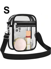 Clear Stadium Approved Black Crossbody Bag White Transparent Shoulder Purse Waterproof Pvc Clear Bag Concert Sports Events Travel Vertical/Horizontal - Multicolor - View 13